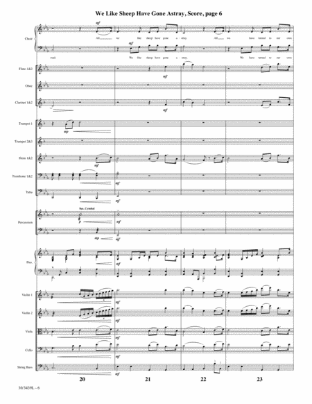 We Like Sheep Have Gone Astray - Orchestral Score and Parts