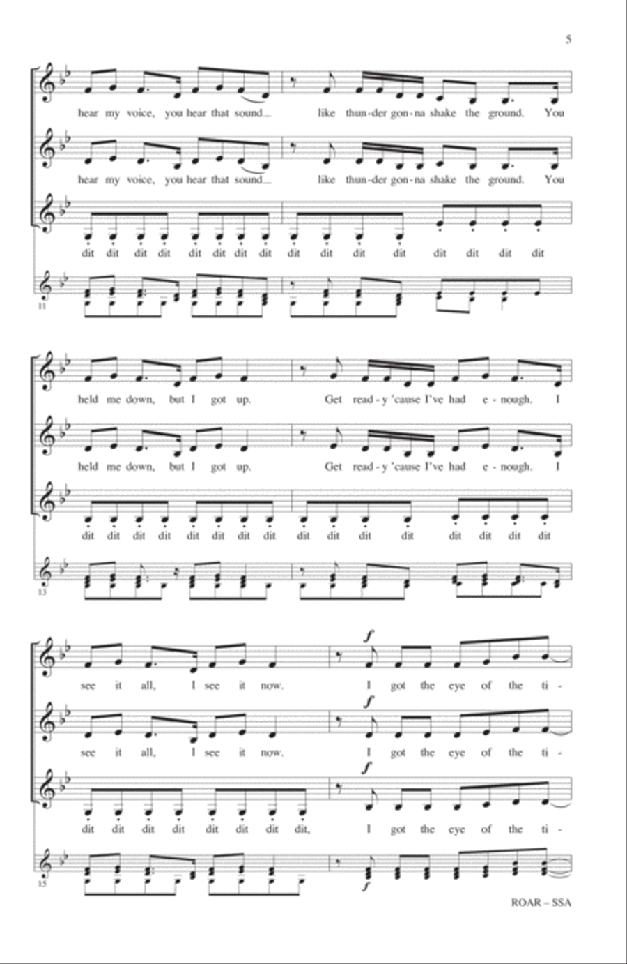 Roar (arr. Deke Sharon) Roar (arr. Deke Sharon) SSA scores gallery preview page 3