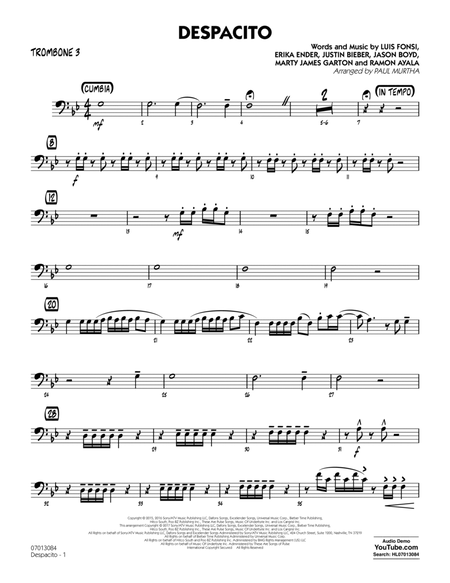 Despacito (arr. Paul Murtha) - Trombone 3