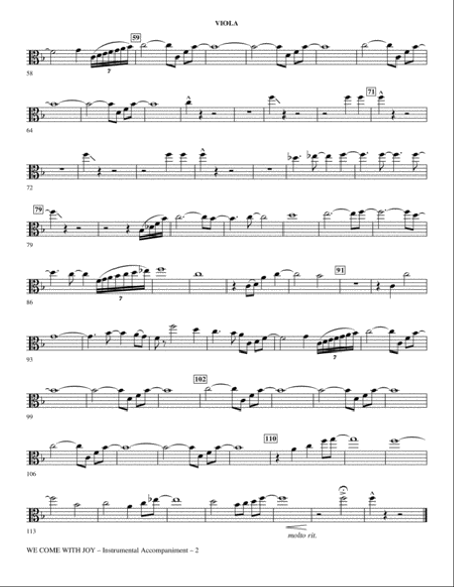 We Come With Joy Orchestration - Viola Choir scores gallery preview page 2