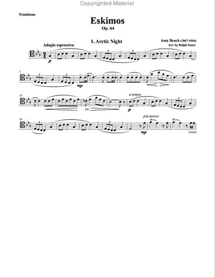 Eskimos, Op. 64 for Trombone & Piano Piano Accompaniment scores gallery preview page 2