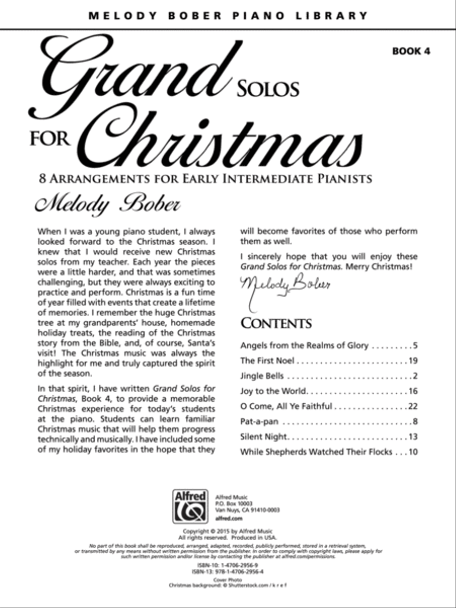 Grand Solos for Christmas, Book 4