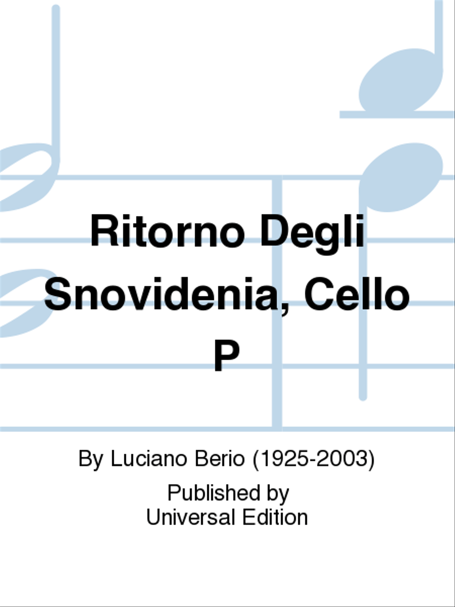 Ritorno Degli Snovidenia, Cello P Cello scores gallery preview page 1