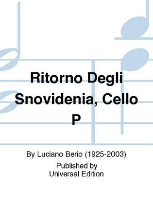 Book cover for Ritorno Degli Snovidenia, Cello P