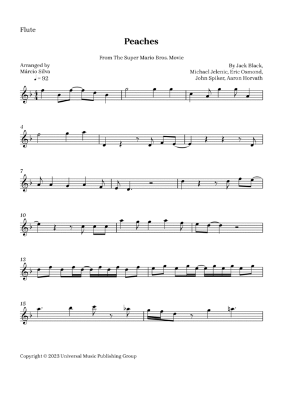 Peaches Flute Solo scores gallery preview page 4
