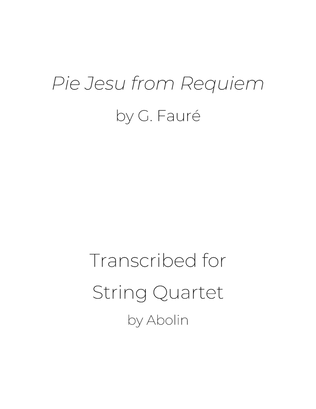 Book cover for Fauré: "Pie Jesu" from "Requiem" - String Quartet