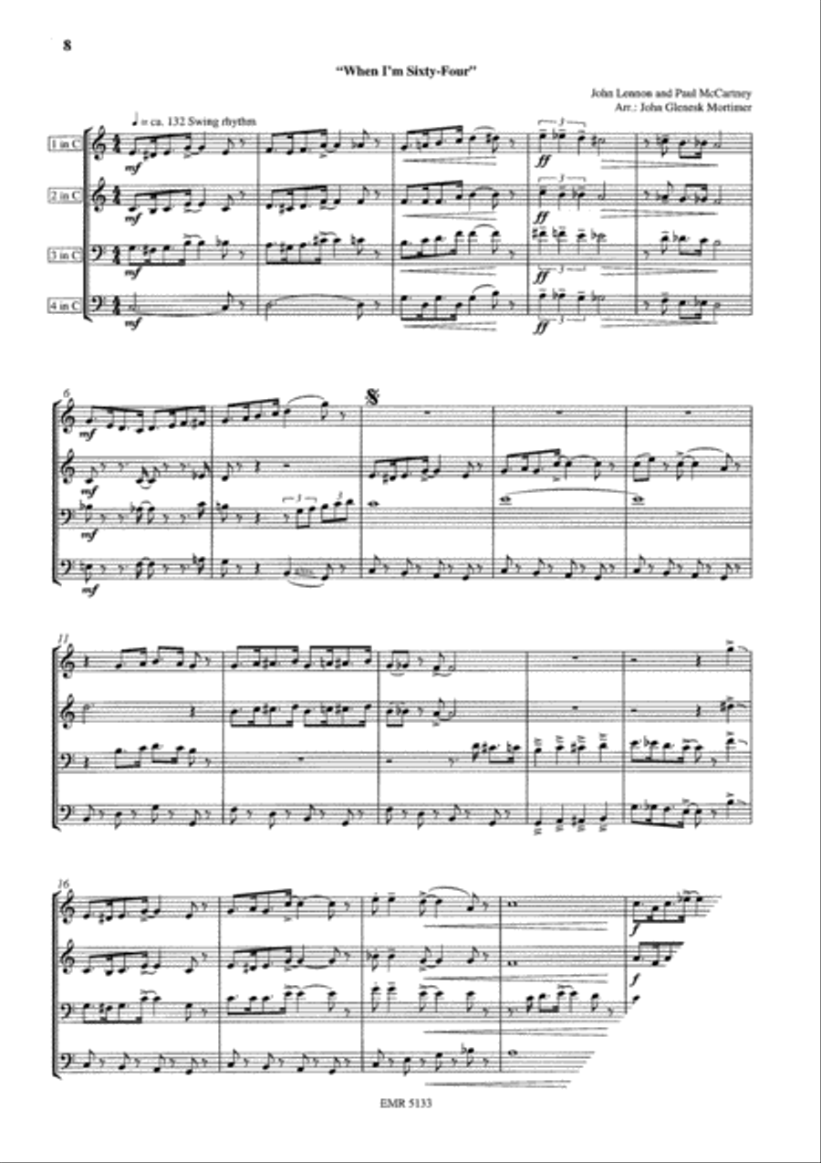 The Beatles Volume 3 Brass Quartet scores gallery preview page 10