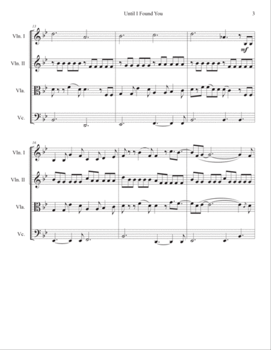 Until I Found You String Quartet scores gallery preview page 4