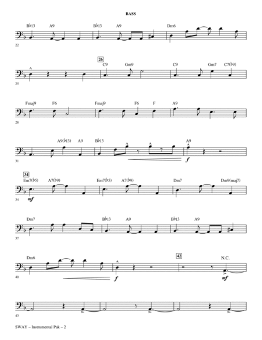Sway (Quien Sera) - Bass Choir scores gallery preview page 2