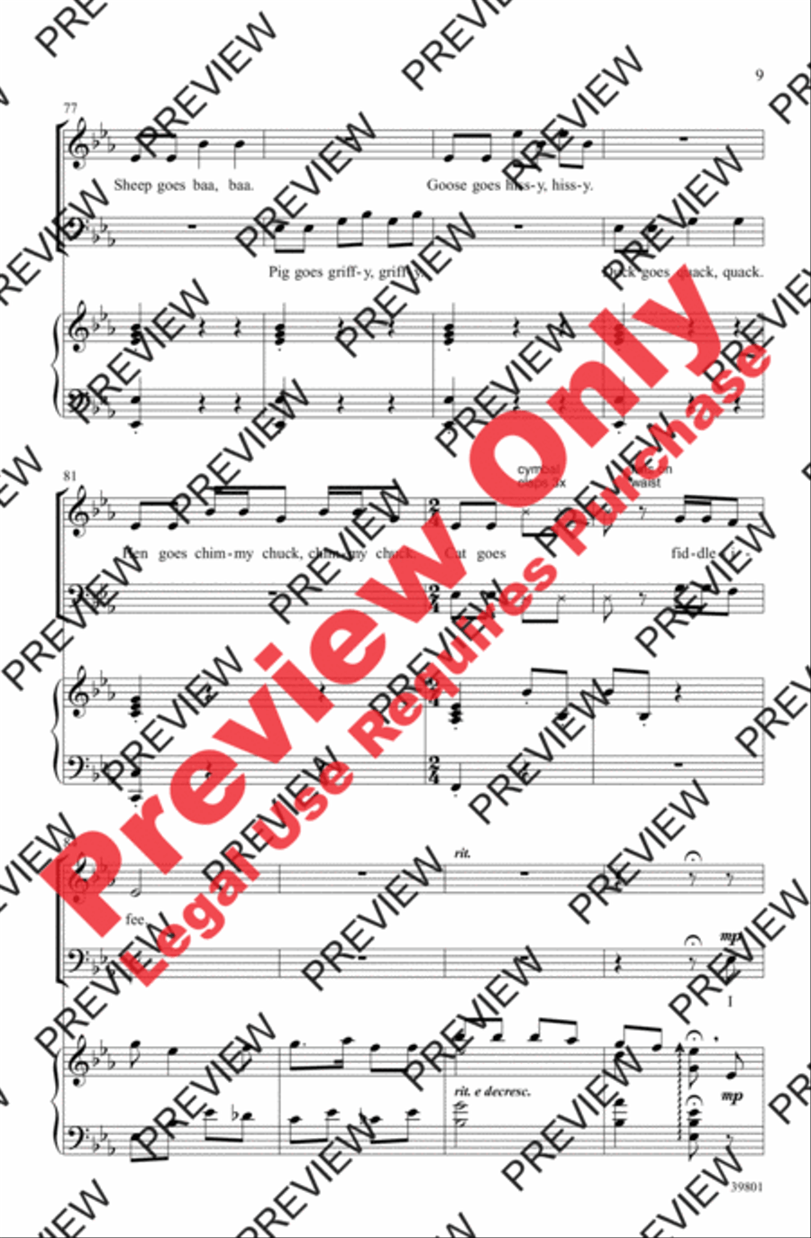 I Bought Me a Cat 3-Part scores gallery preview page 9