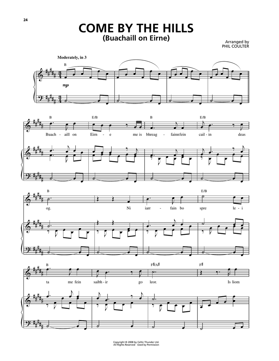 Come By The Hills (Buachaill On Eirne) Voice scores gallery preview page 1