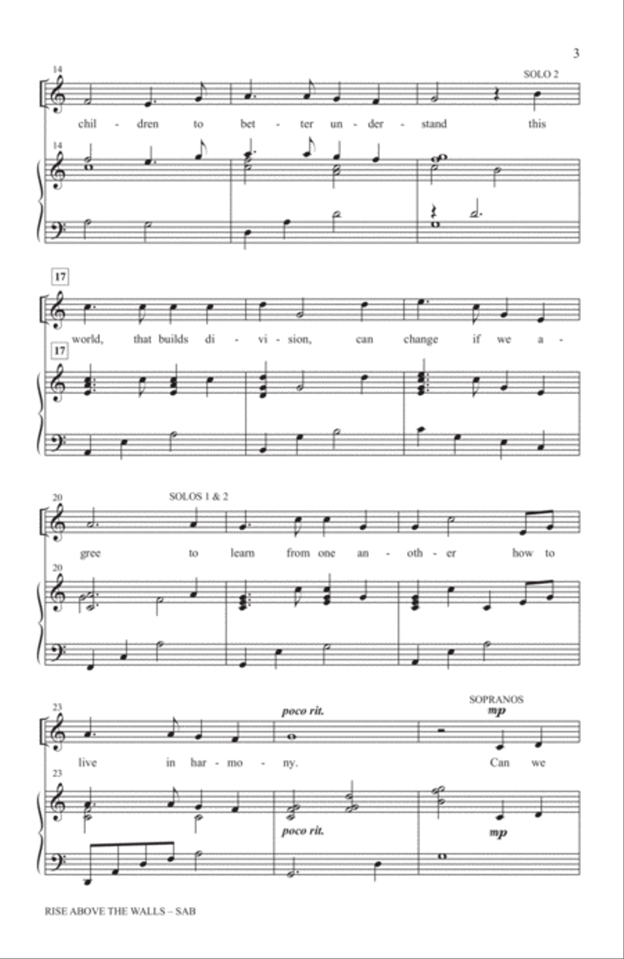 Rise Above The Walls Rise Above The Walls 3-Part scores gallery preview page 2