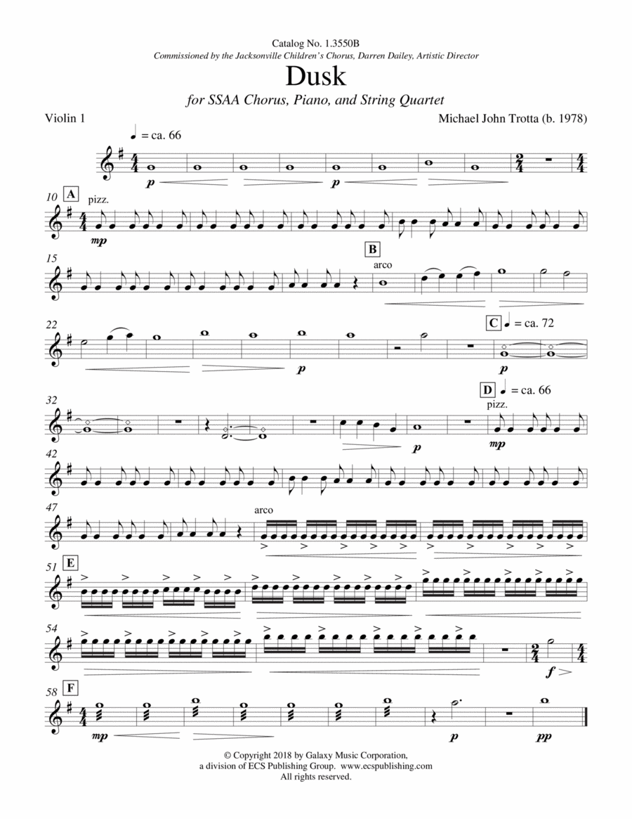 Dusk from I Will Sing to the Stars Choir scores gallery preview page 1