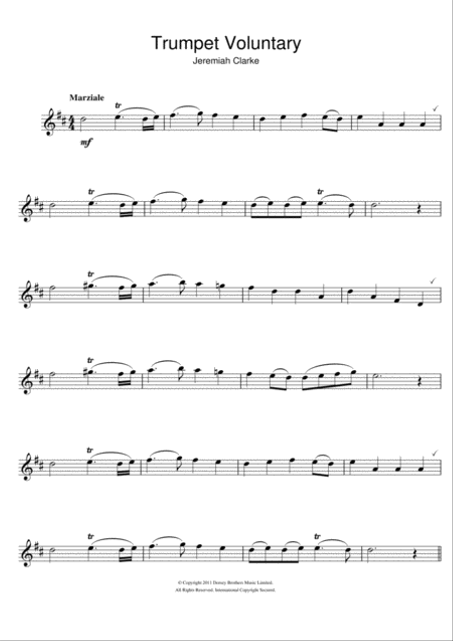 Trumpet Voluntary Flute Solo scores gallery preview page 1