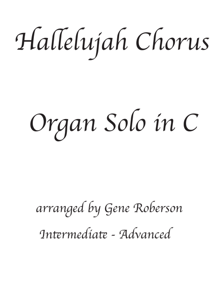 Hallelujah Chorus Key of C - Organ Solo image number null