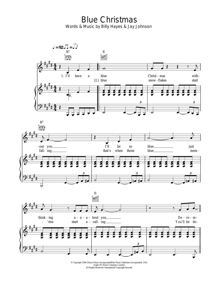 Blue Christmas Acoustic Guitar scores gallery preview page 1