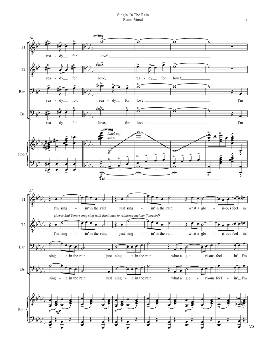 Singin' In The Rain TTBB scores gallery preview page 3