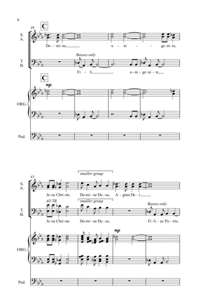 Gloria - Latin text octavo for SATB choir and organ. Brass parts available with full score.