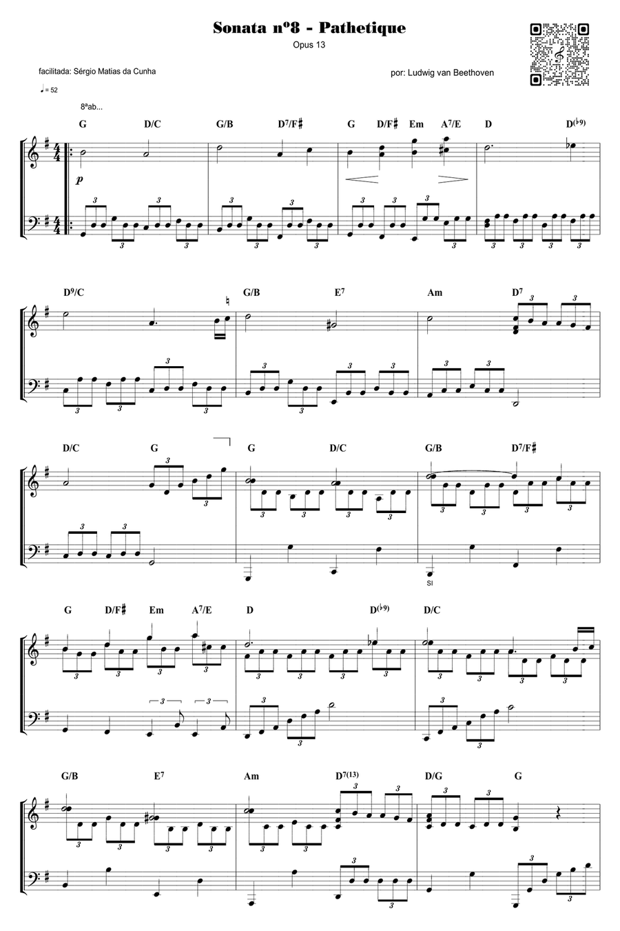 Sonata nº8 - Pathetique Opus 13 (fase2) Piano Solo scores gallery preview page 1