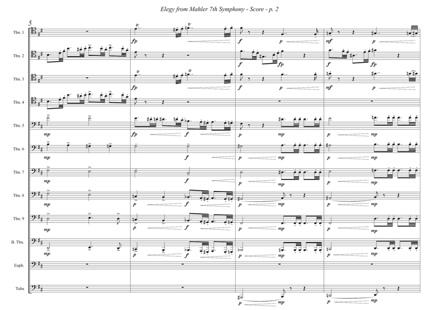 Elegy from Mahler 7th Symphony Baritone Horn TC scores gallery preview page 3