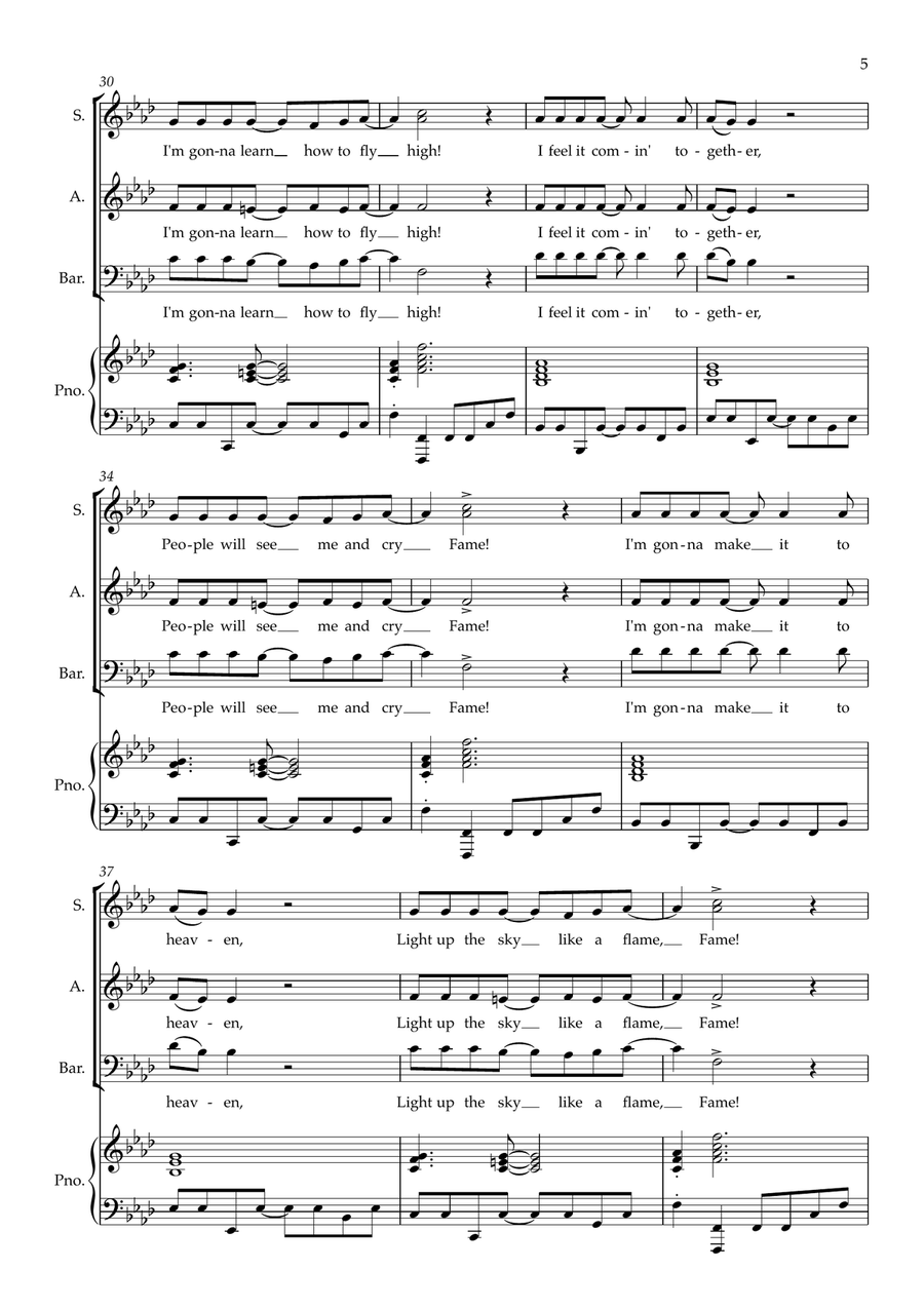 Fame 3-Part scores gallery preview page 5