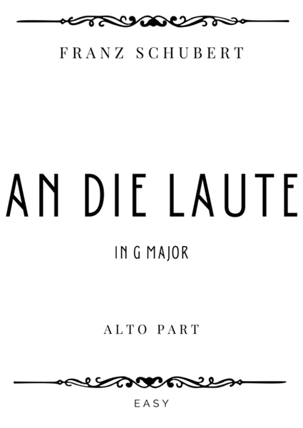 Schubert - An Die Laute for Alto Voice & Piano - Easy image number null