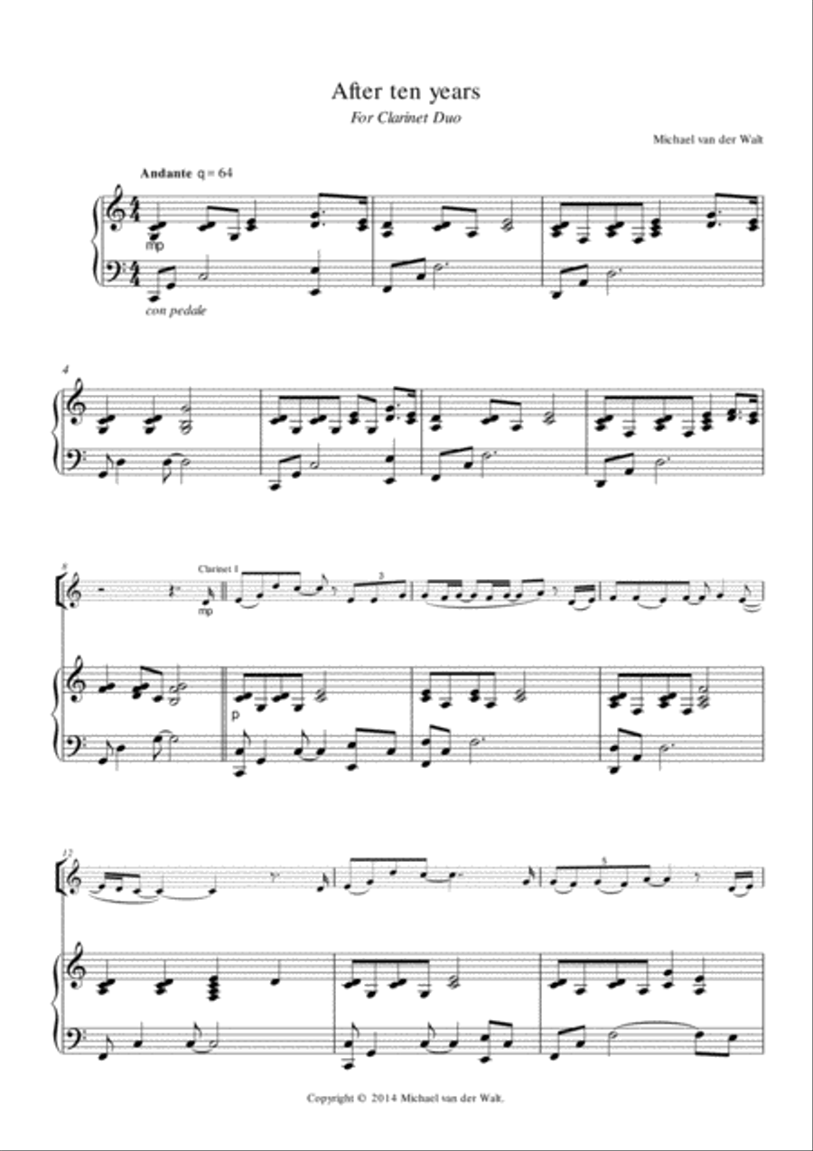 After Ten Years Woodwind Duet scores gallery preview page 1