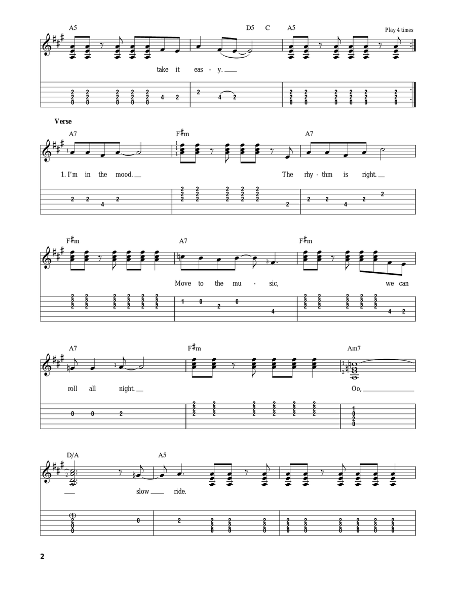 Slow Ride Acoustic Guitar scores gallery preview page 2