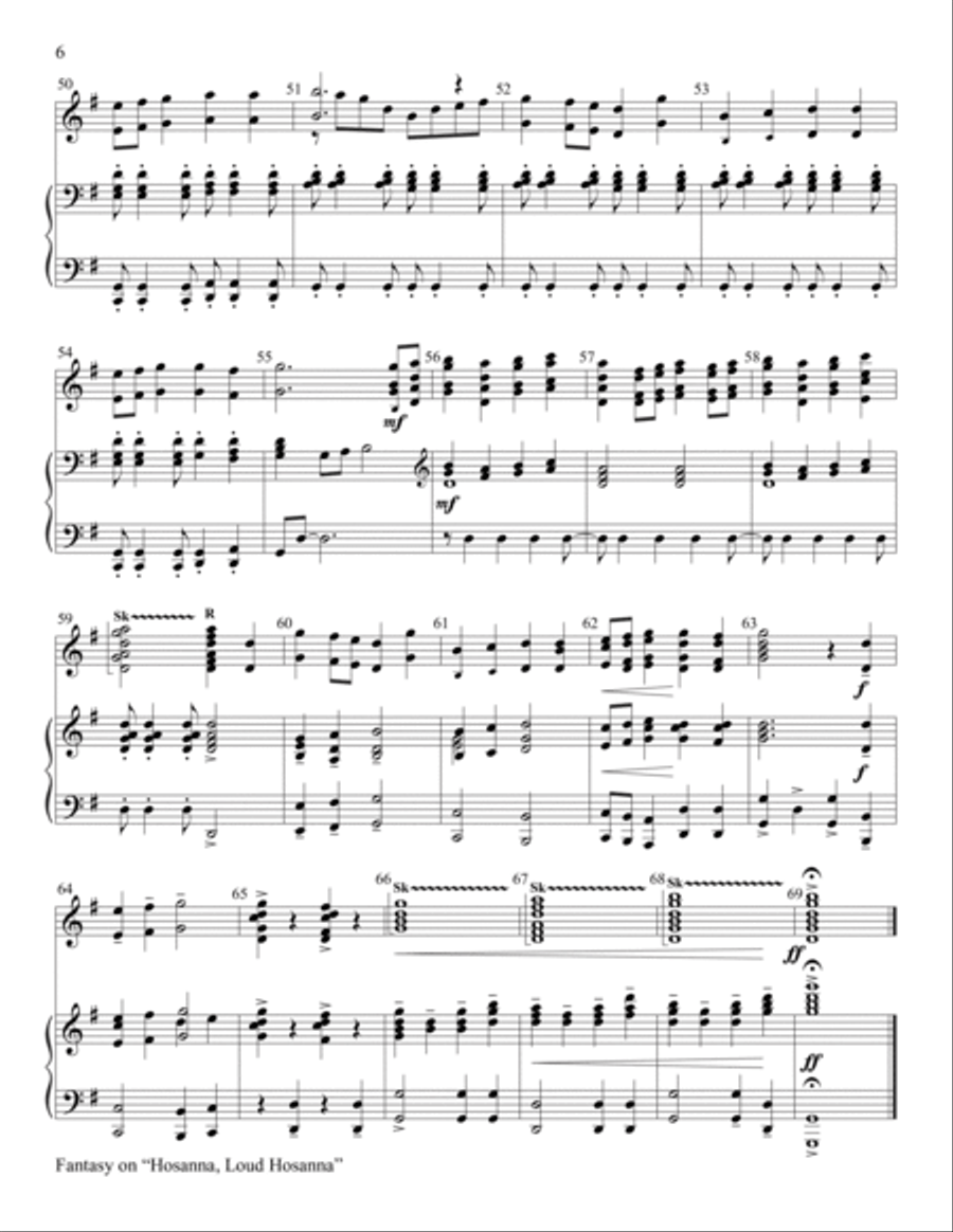 Fantasy on Hosanna, Loud Hosanna 3-Octaves scores gallery preview page 6