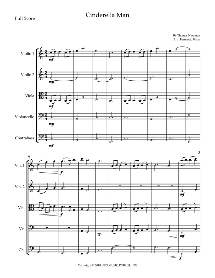 Cinderella Man String Quintet scores gallery preview page 1