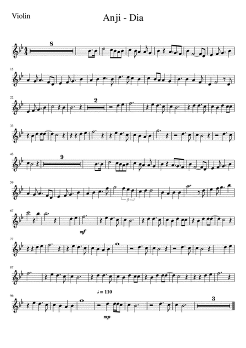 Anji - Dia (Simple Violin Sheet Music) image number null