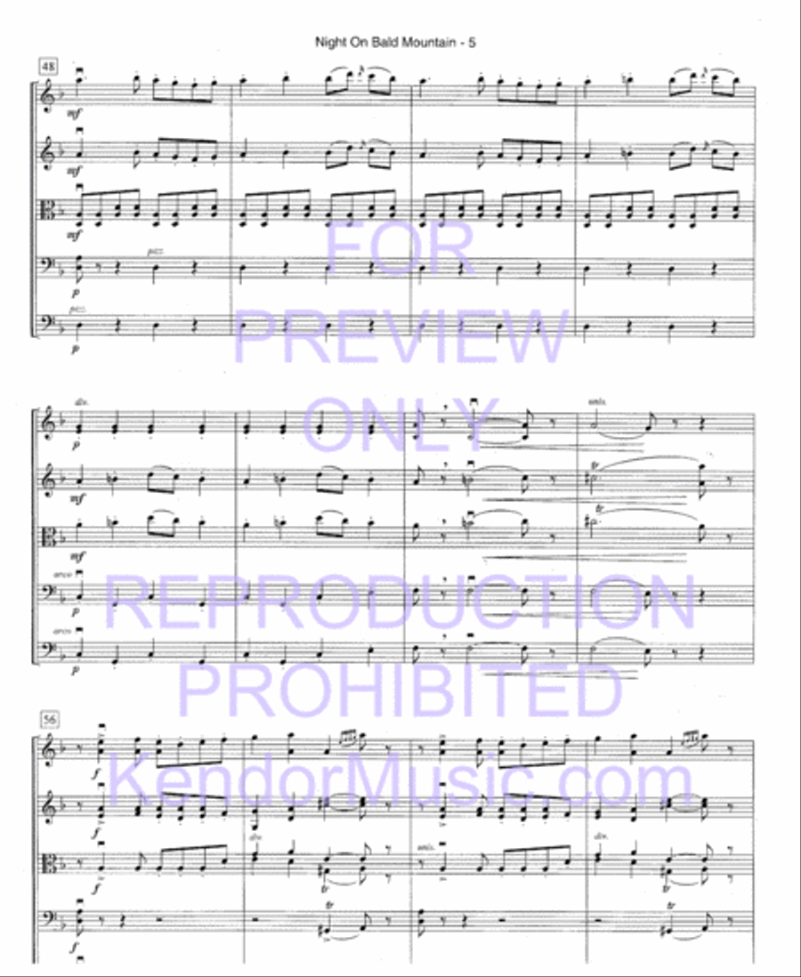 Night On Bald Mountain (Full Score) String Orchestra scores gallery preview page 8
