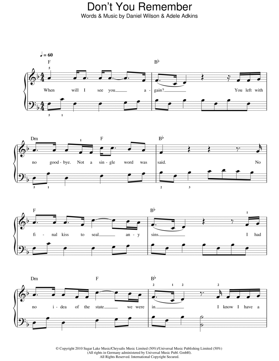 Don't You Remember Voice scores gallery preview page 1