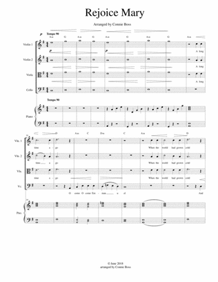 Rejoice Mary (tune of O Come O Come Emmanuel) - strings and piano