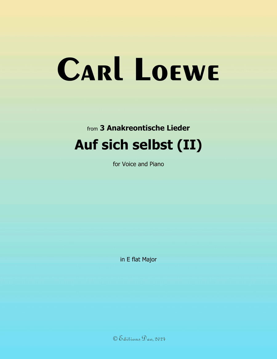 Auf sich selbst(II), by Carl Loewe, in E flat Major Voice scores gallery preview page 1