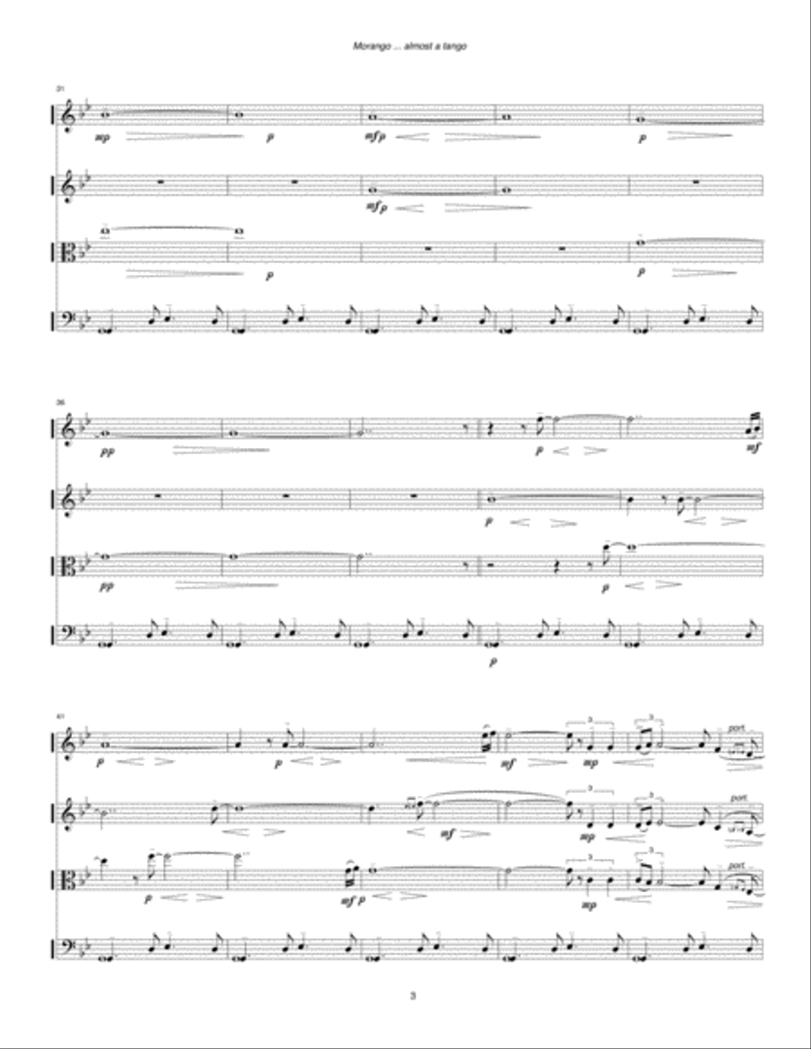 Morango ... almost a tango (1983) full score String Quartet scores gallery preview page 5