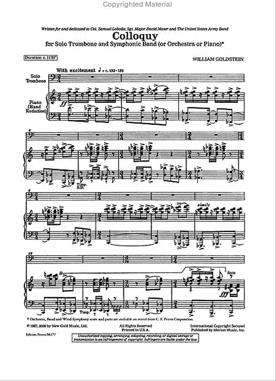 Colloquy (Edition for Trombone and Piano) Piano Accompaniment scores gallery preview page 2