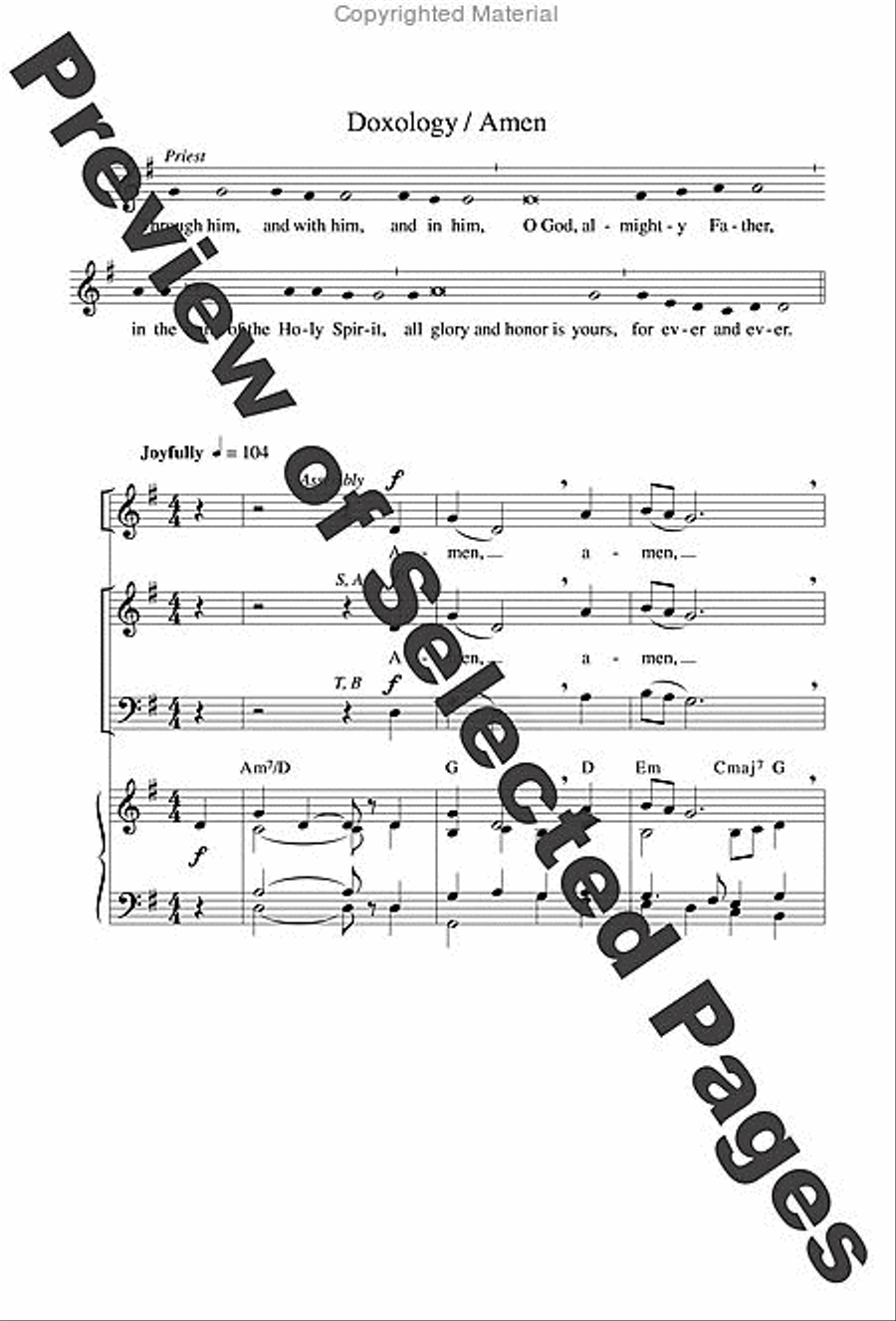 Jubilation Mass - Choral / Accompaniment edition Jubilation Mass - Choral / Accompaniment edition 4-Part scores gallery preview page 27