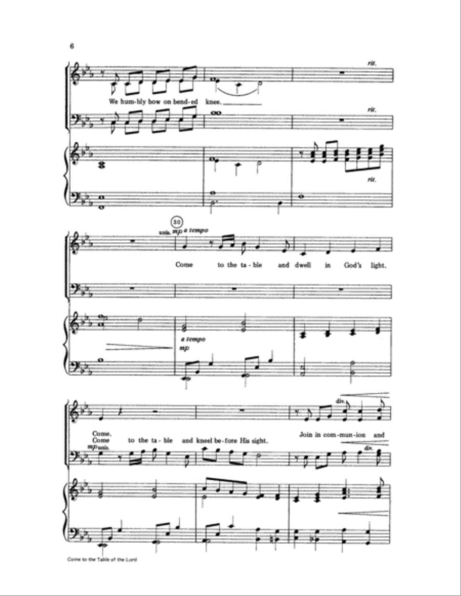 Come to the Table of the Lord Choir scores gallery preview page 6