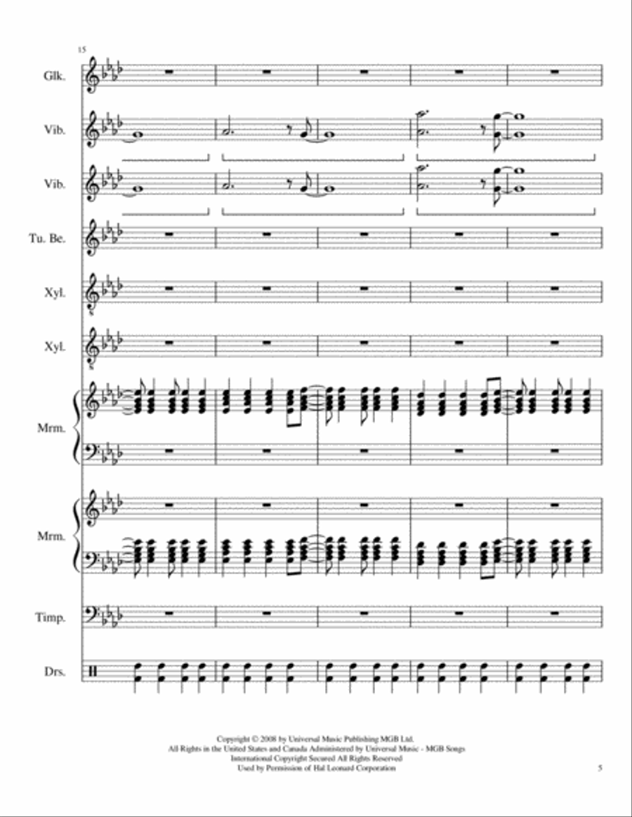Viva La Vida Percussion Ensemble scores gallery preview page 5