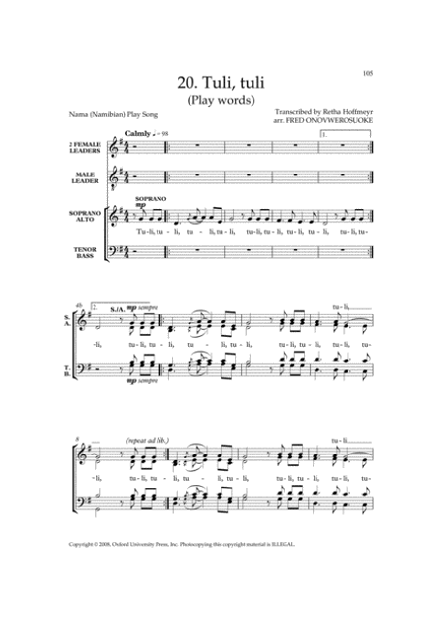 Songs of Africa 4-Part scores gallery preview page 2