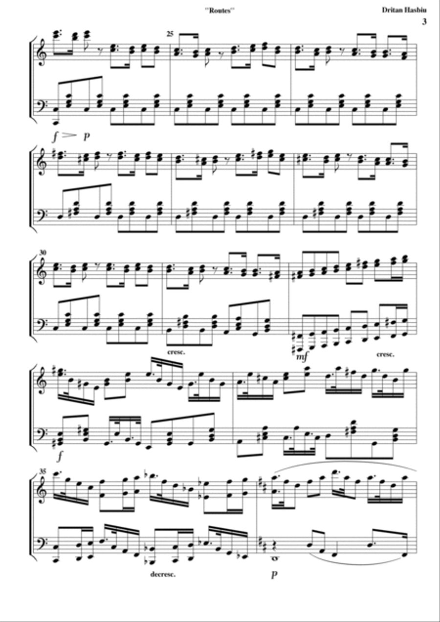 Routes Piano Solo scores gallery preview page 3