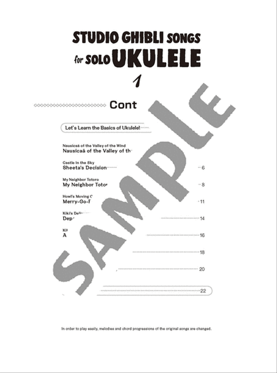Studio Ghibli Songs for Solo Ukulele Vol.1/English Version Percussion scores gallery preview page 2