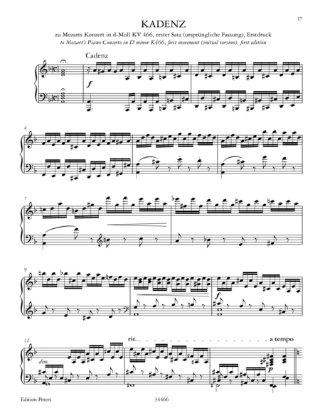 Cadenzas to Piano Concertos