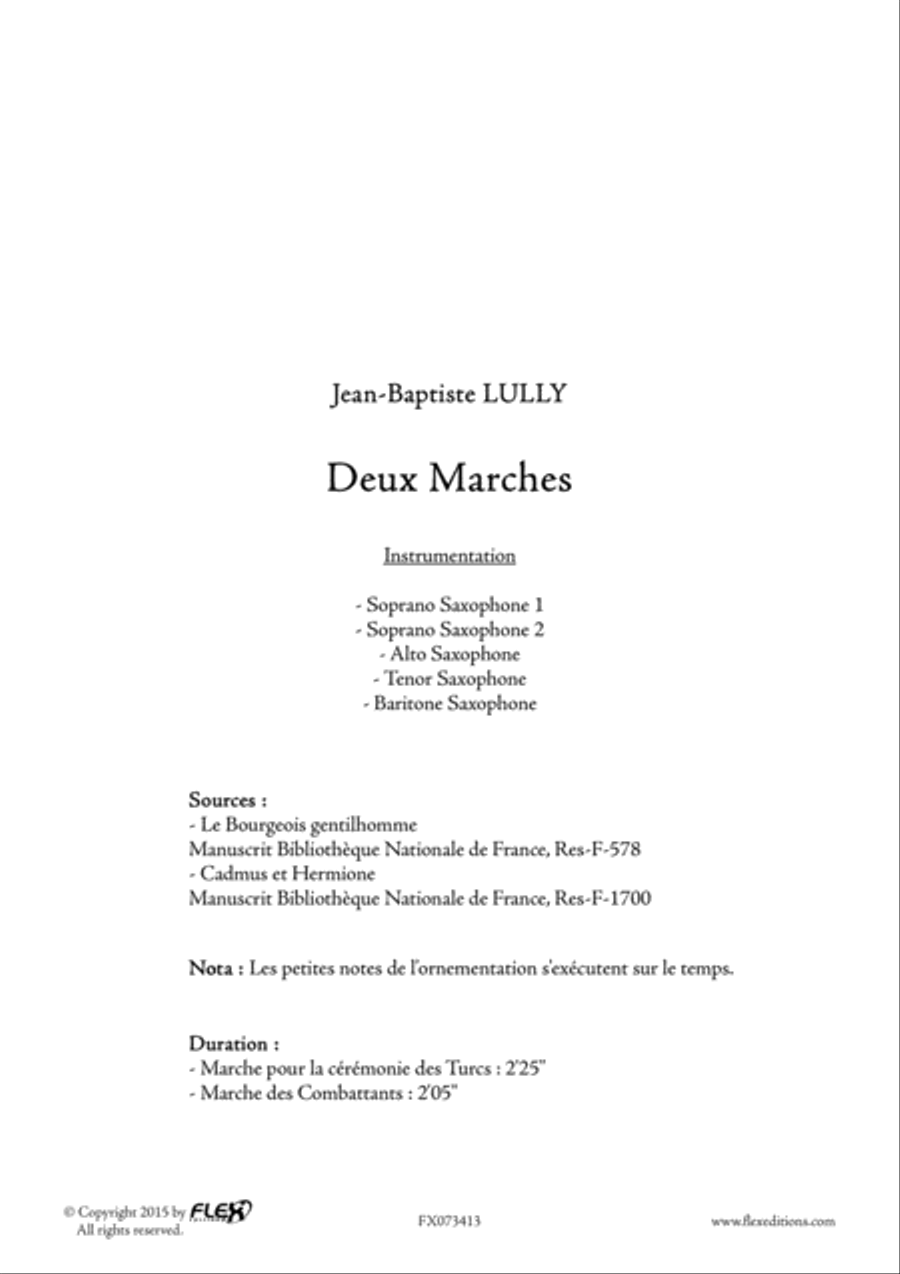 Deux Marches Tenor Saxophone scores gallery preview page 2