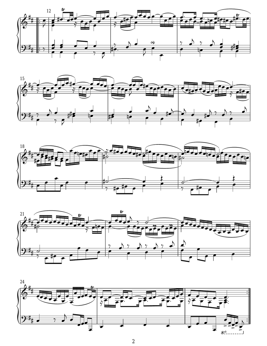 Harpsichord Sonata In D Major Harpsichord scores gallery preview page 2