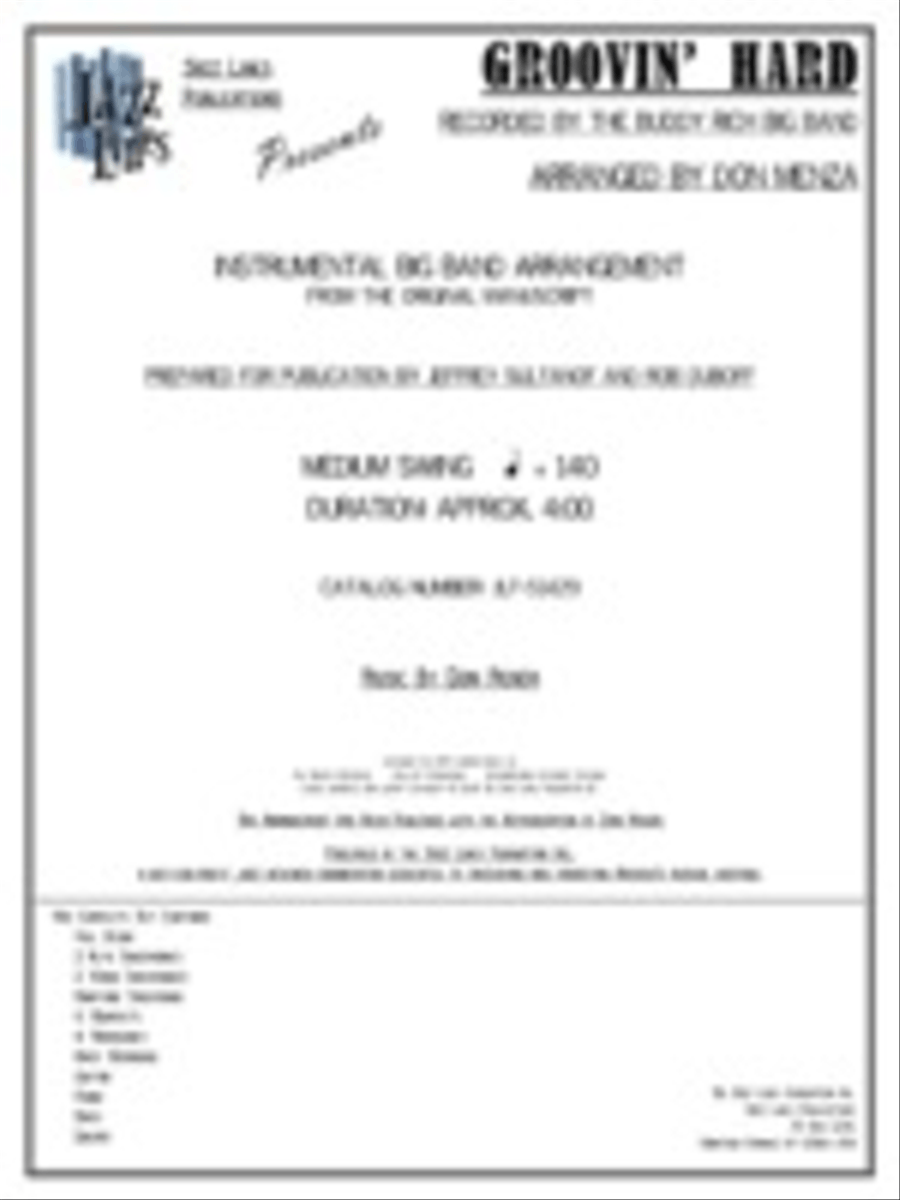 Groovin' Hard Big Band scores gallery preview page 1