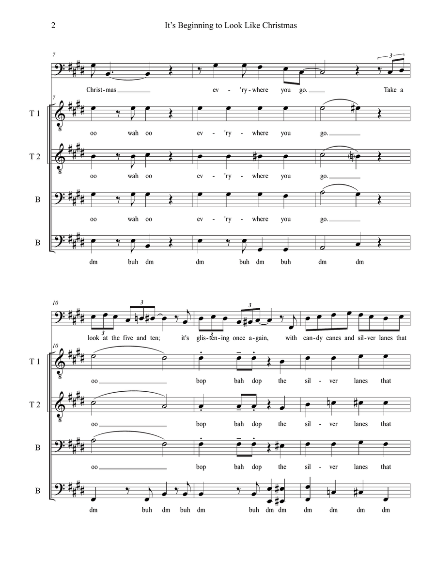 It's Beginning To Look Like Christmas TTBB scores gallery preview page 2