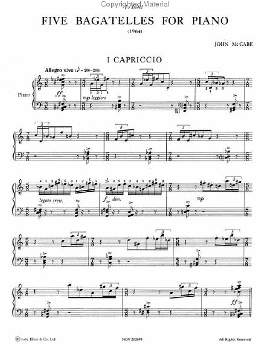 John McCabe: Five Bagatelles For Piano Piano Solo scores gallery preview page 2