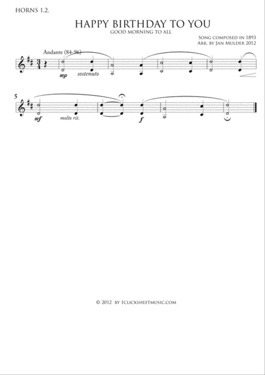 Happy Birthday Happy Birthday Orchestra scores gallery preview page 1